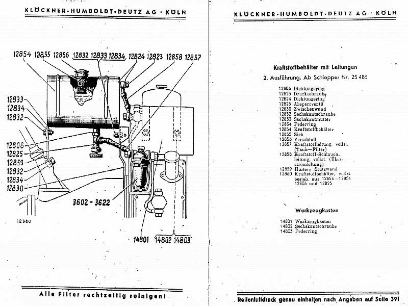 Seite 102 103 Ersatzteilliste Deutz F1M 414